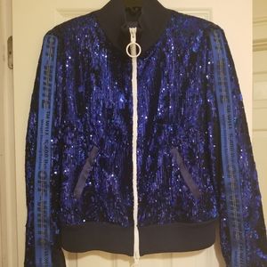 Off-White Blue Sequin Track Jacket